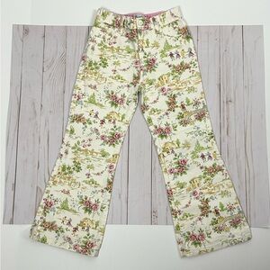 NOBODY'S BUSINESS vintage girl's Italian countryside print flare pants- size 6